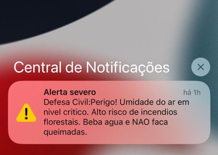Defesa Civil dispara novo alerta para baixa umidade do ar e risco de queimadas em Mogi Guaçu.