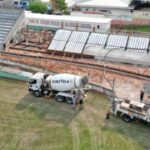 Estádio Camacho avança com concretagem da nova arquibancada